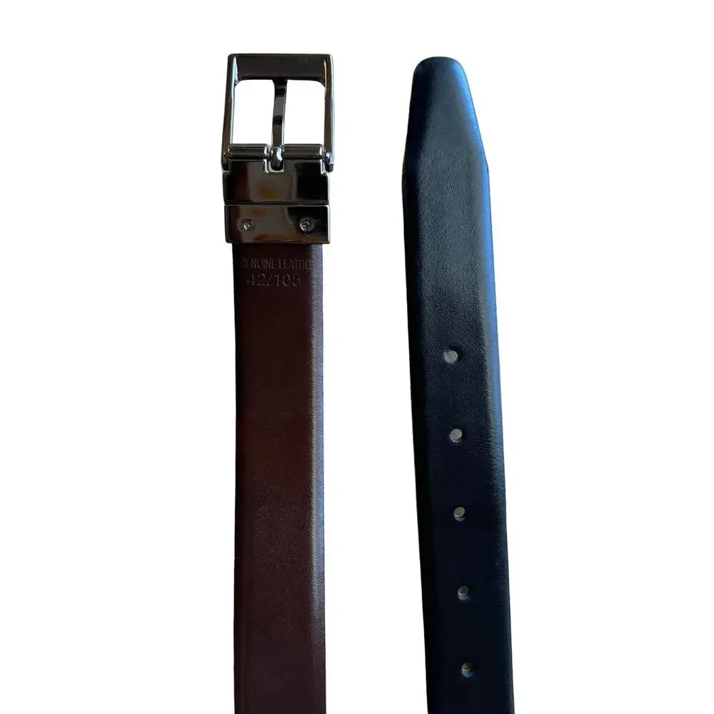 Genuine Leather Twist Reversible Belt 42/105 Men's‎ Black/Brown Classic Frame